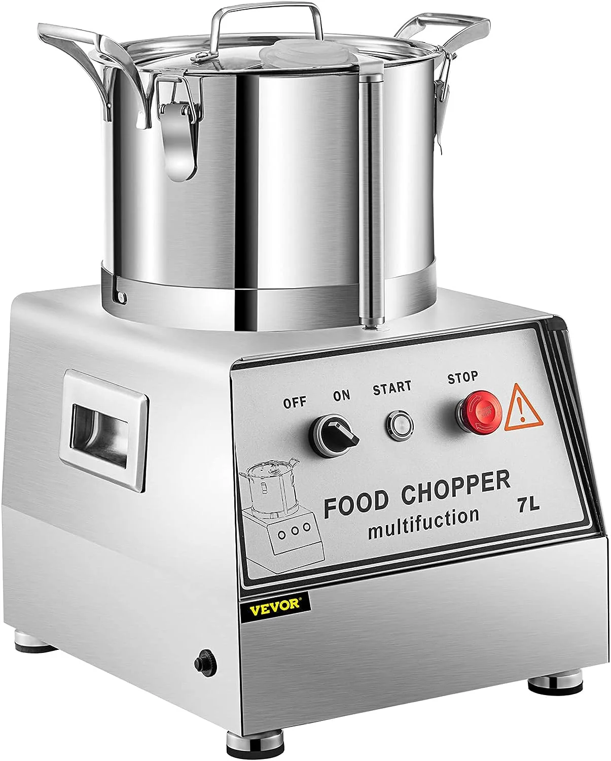 Commercial Food Processor - Stainless Steel Grain Grinder 1400W - Perfect for Meat or Vegetable Stuffing. Fruit or Peanut Jam. Grain Powder