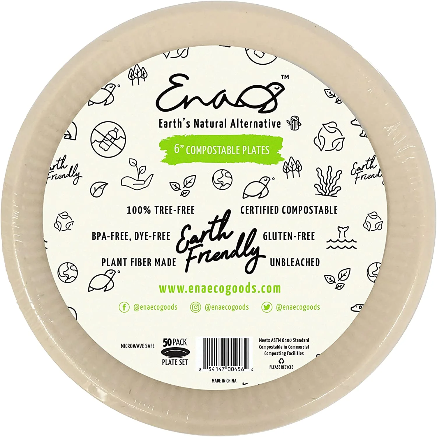 Paper Plates. 100% Compostable Disposable Eco Friendly