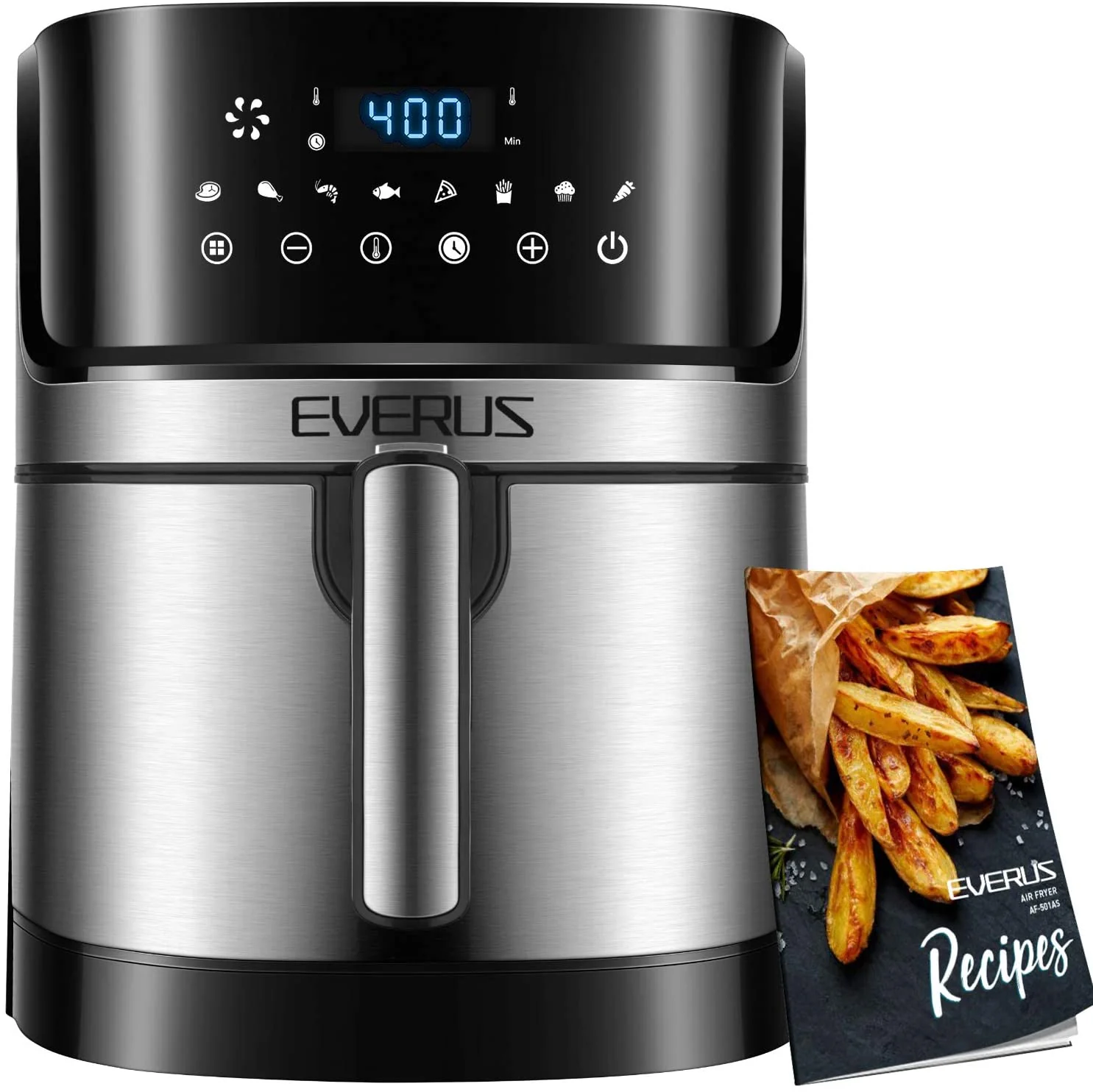 Healthy Air Fryer 1700-Watts Hot Air Fryer Oven XL 5.8QT. Stainless Steel
