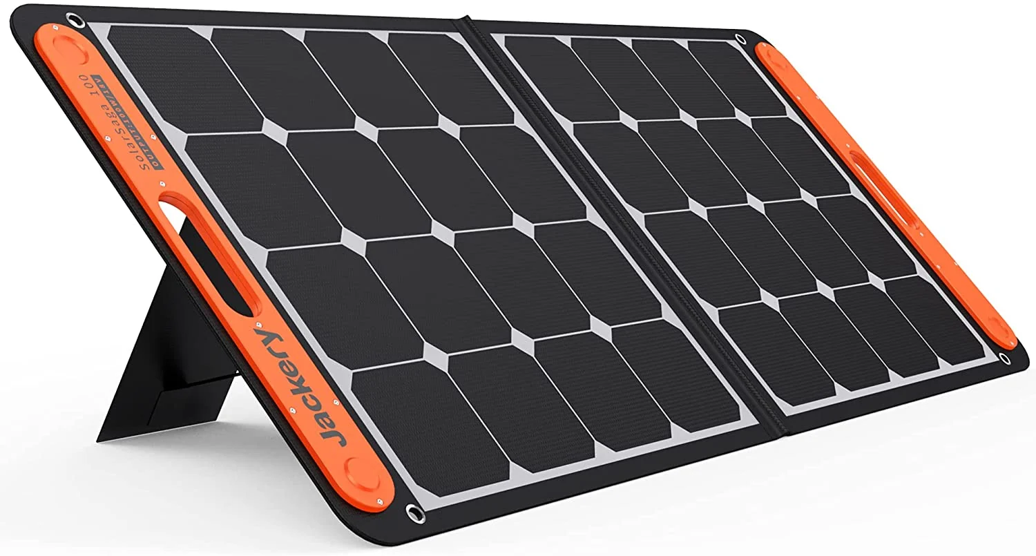 100W Portable Solar Panel for Explorer 240/300/500/1000/1500 Power Station. Foldable US Solar Cell Solar Charger with USB Outputs for Phone