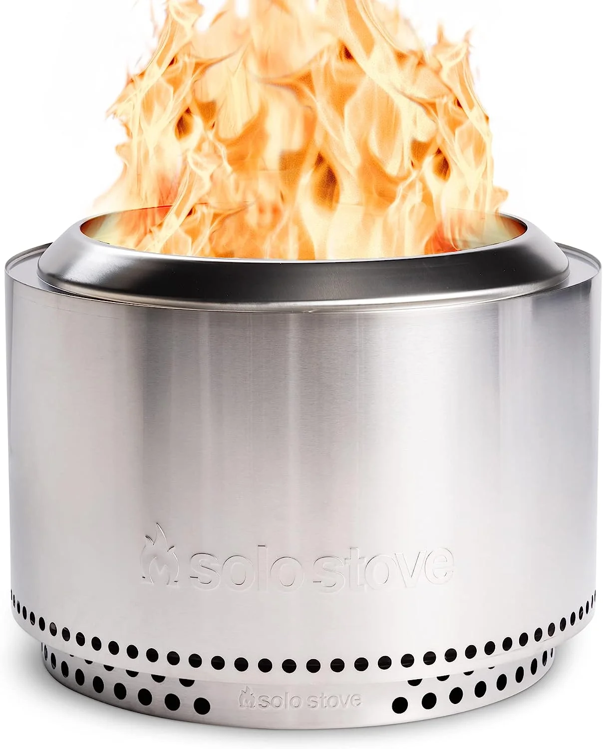 Portable Fire Pit Stainless Steel for Wood Burning and Low Smoke. Great Camping Stove. 27x17 Inches Outdoor Fire Pits