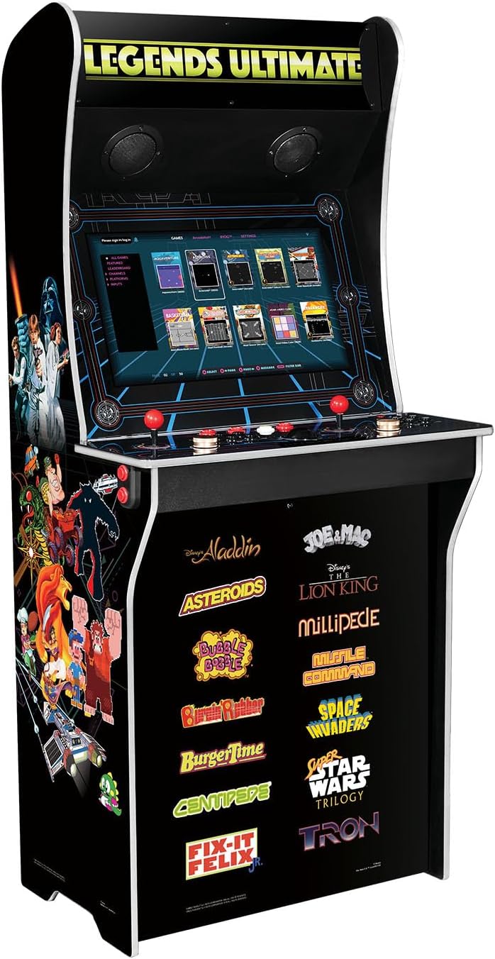Ultimate Arcade. Full Size Game Machine. Over 300 Licensed Arcade and Console Games. Action Fighting Puzzle Sports & More. WiFi. HDMI. Bluetooth
