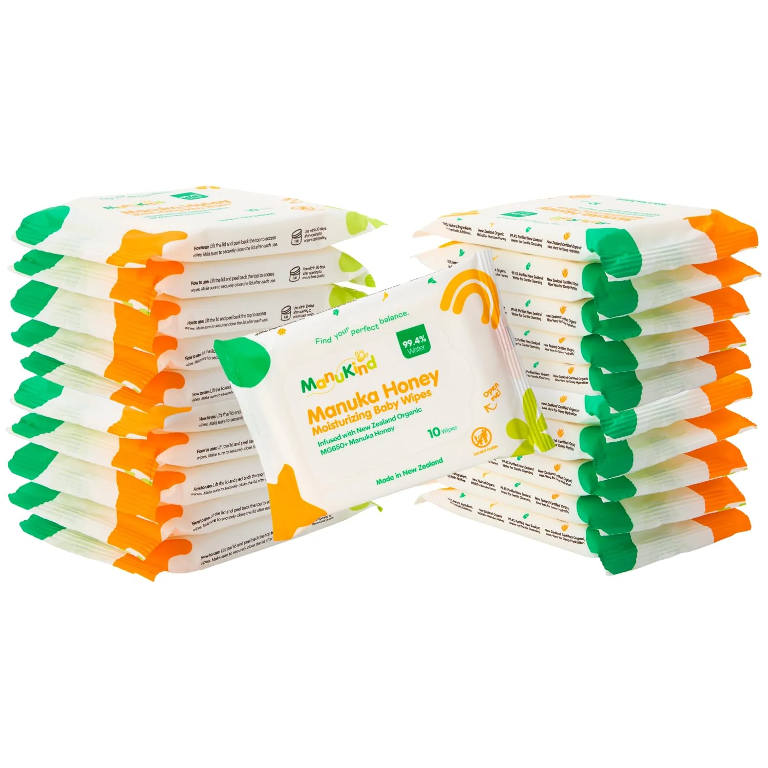 Manuka Honey & Goat Milk Baby Wipes – Ultra Gentle Bamboo Wipes for Sensitive Skin