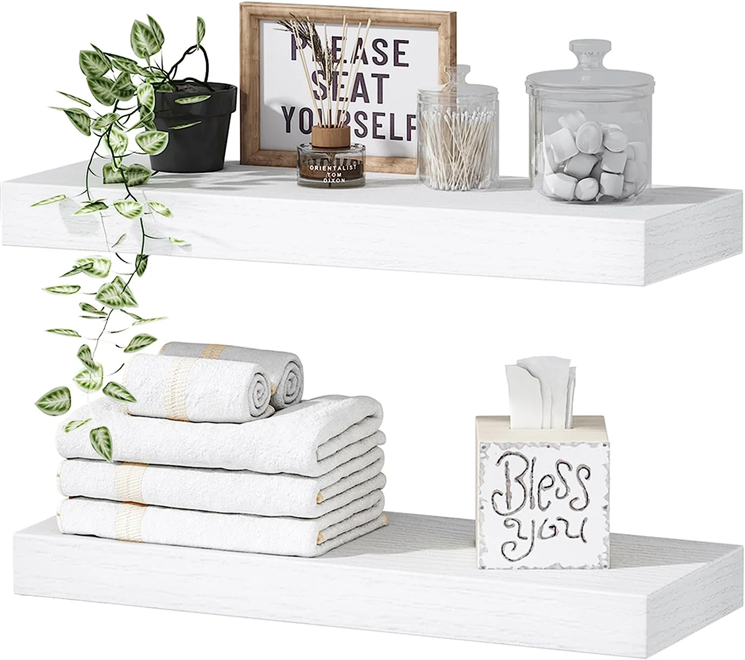 Bathroom Floating Shelves. Wall Shelf Over Toilet Bedroom Kitchen Living Room Farmhouse Decor Set of 2