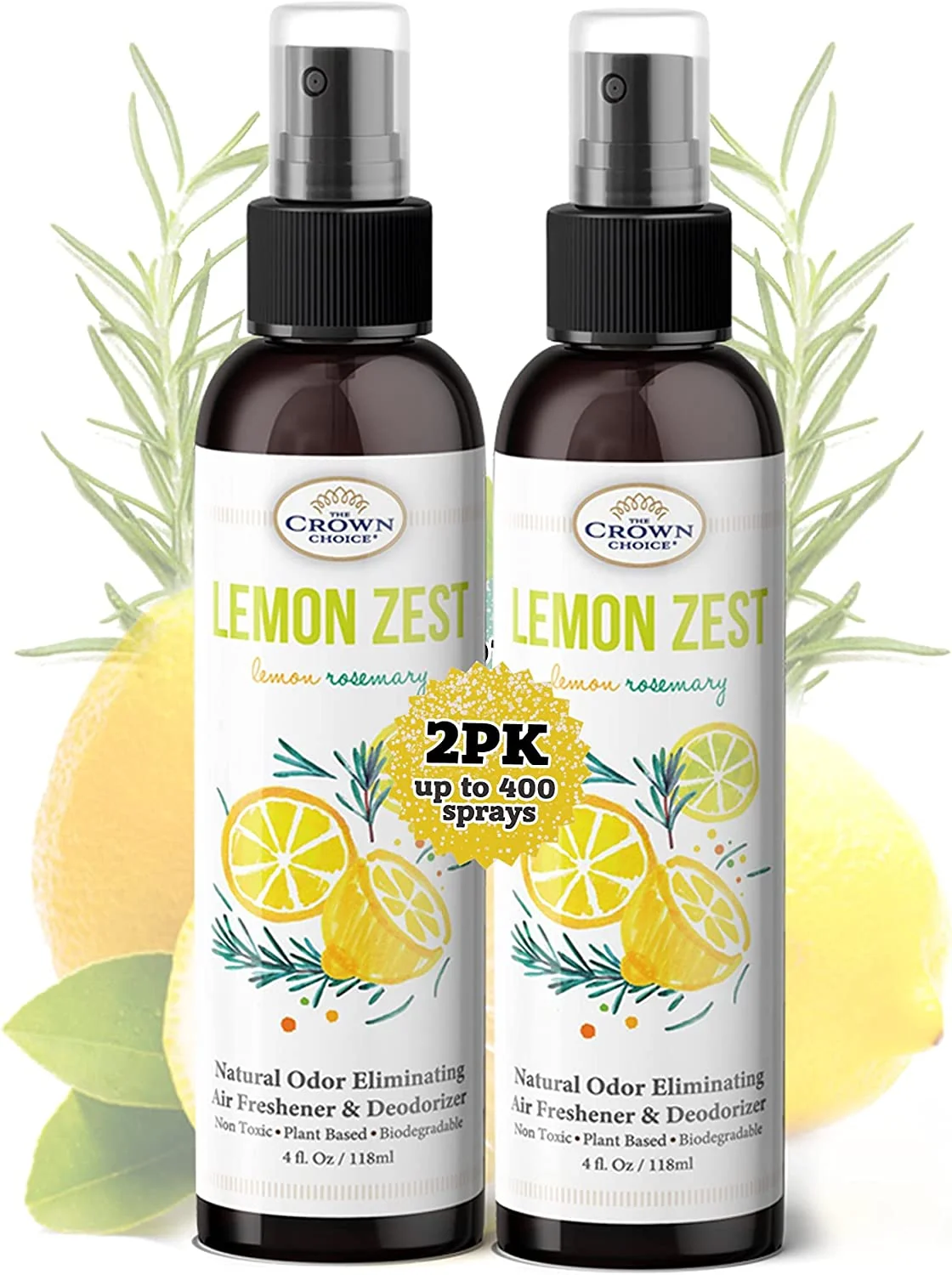 Natural 4oz Air Fresheners for Home. Home Air Freshener Spray. Strong Essential Oil for Bathrooms. USA Made