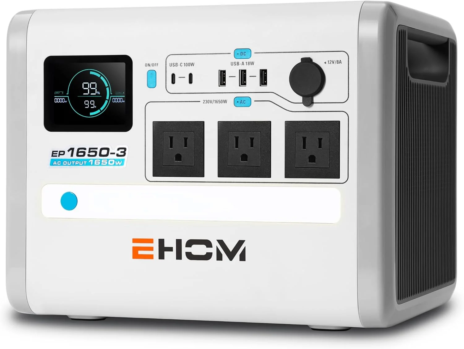 Portable Power Station EP1650. 1024Wh LiFePO4 Solar Generator. 1650W Peak 2200W Backup for RVs. Off-Grid. and Camping