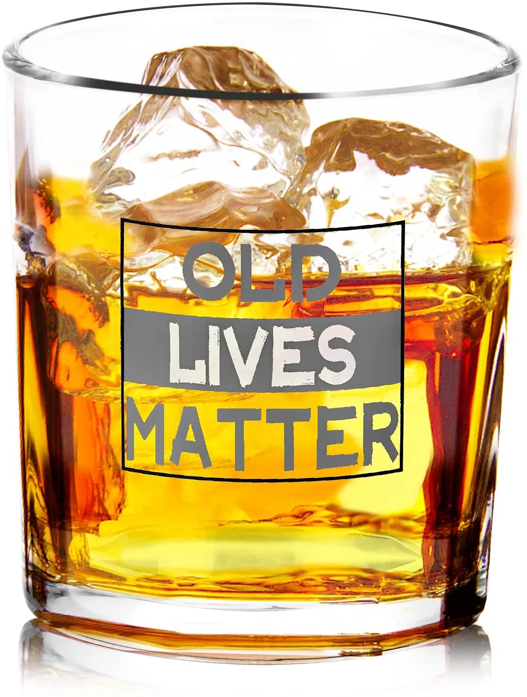 Fathers Day Glass Gifts for Dad Grandpa from Granddaughter Grandson.10 OZ Old Lives Matter Whiskey Glass Grandpa Dad Gifts for Husband Him