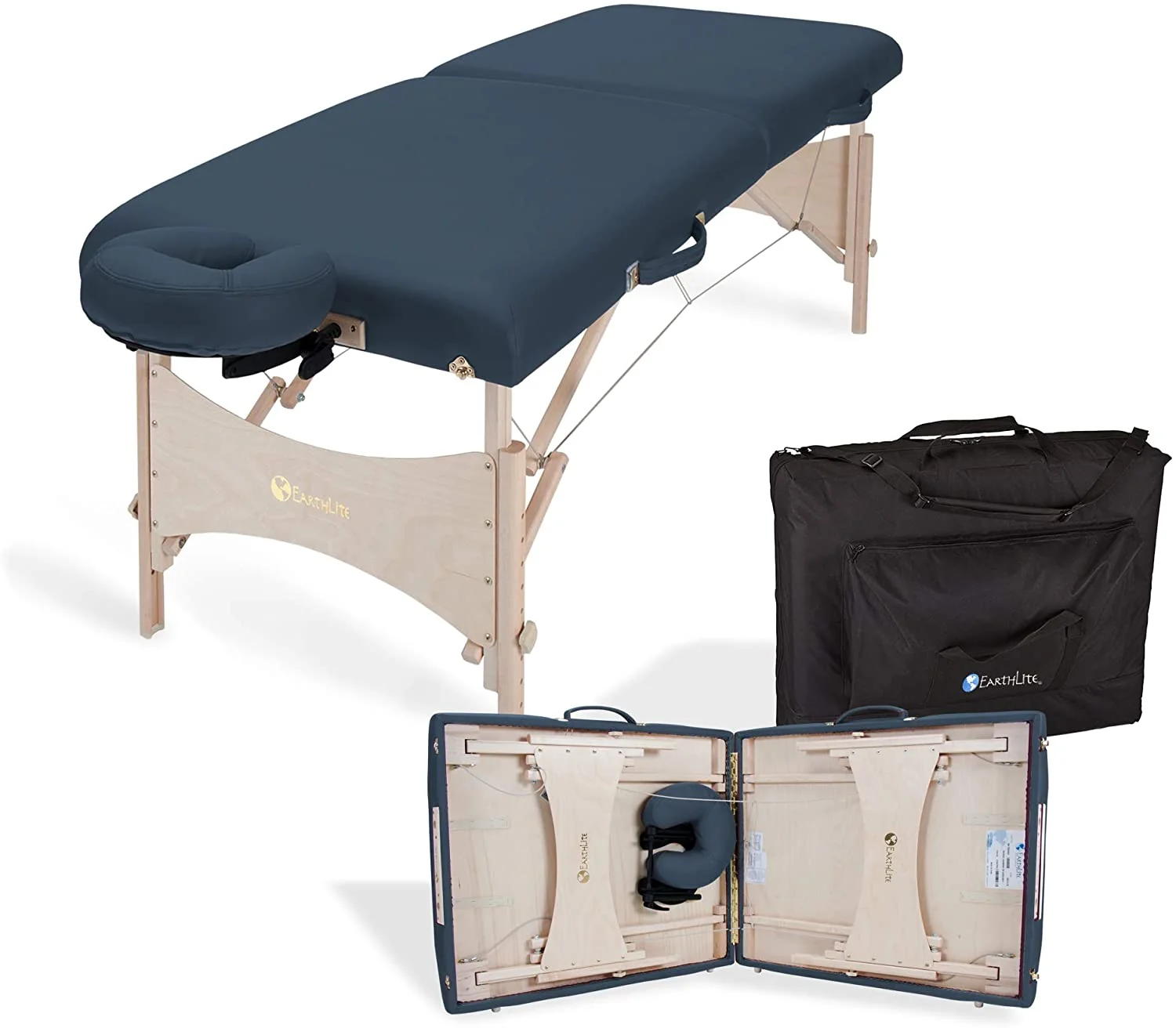 Portable Massage Table. Eco-Friendly Hard Maple Design. Superior Comfort. Face Cradle and Carry Case 30x73 Inches