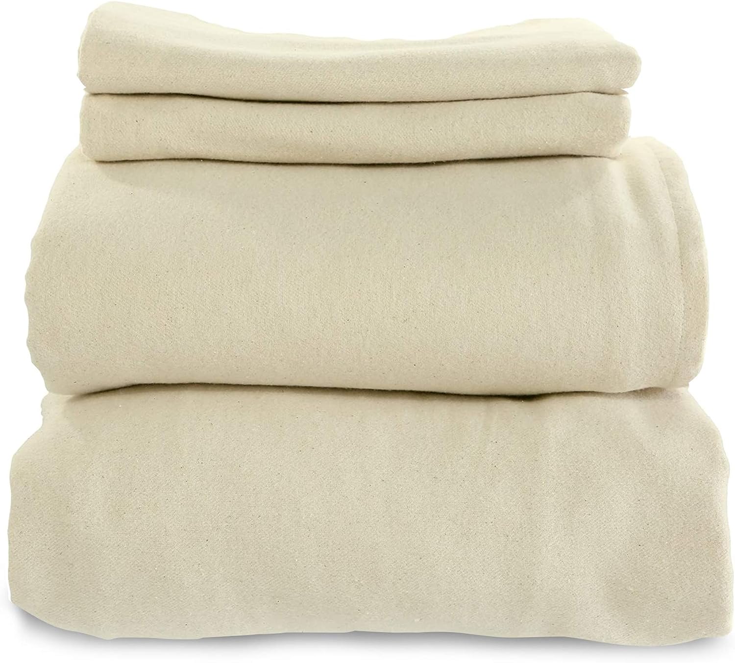 100% Organic Cotton Flat Sheet. 4-Pc Flannel Sheet Set