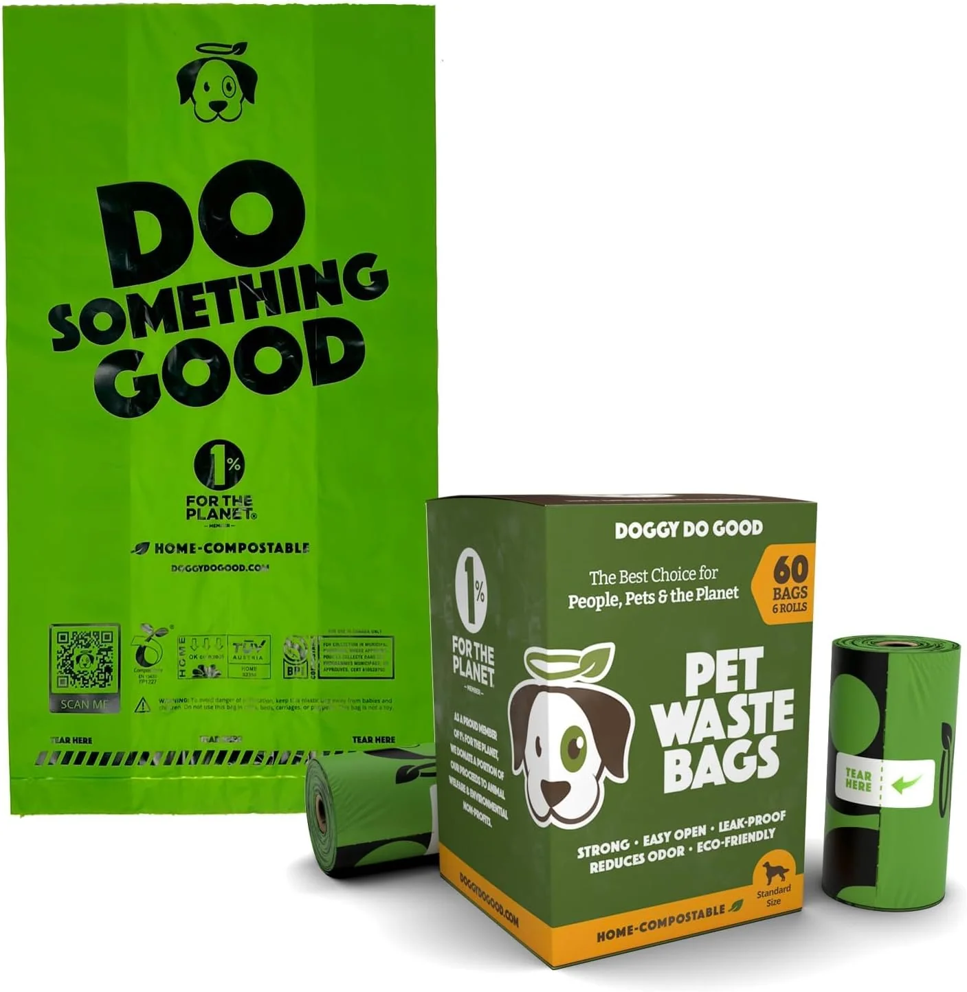 Biodegradable Poop Bags. Dog Waste Bags. Unscented. Vegetable-Based & Eco-Friendly