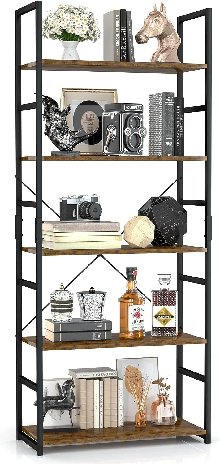 Bookshelf. Tall Bookcase. Office Shelf Storage Organizer