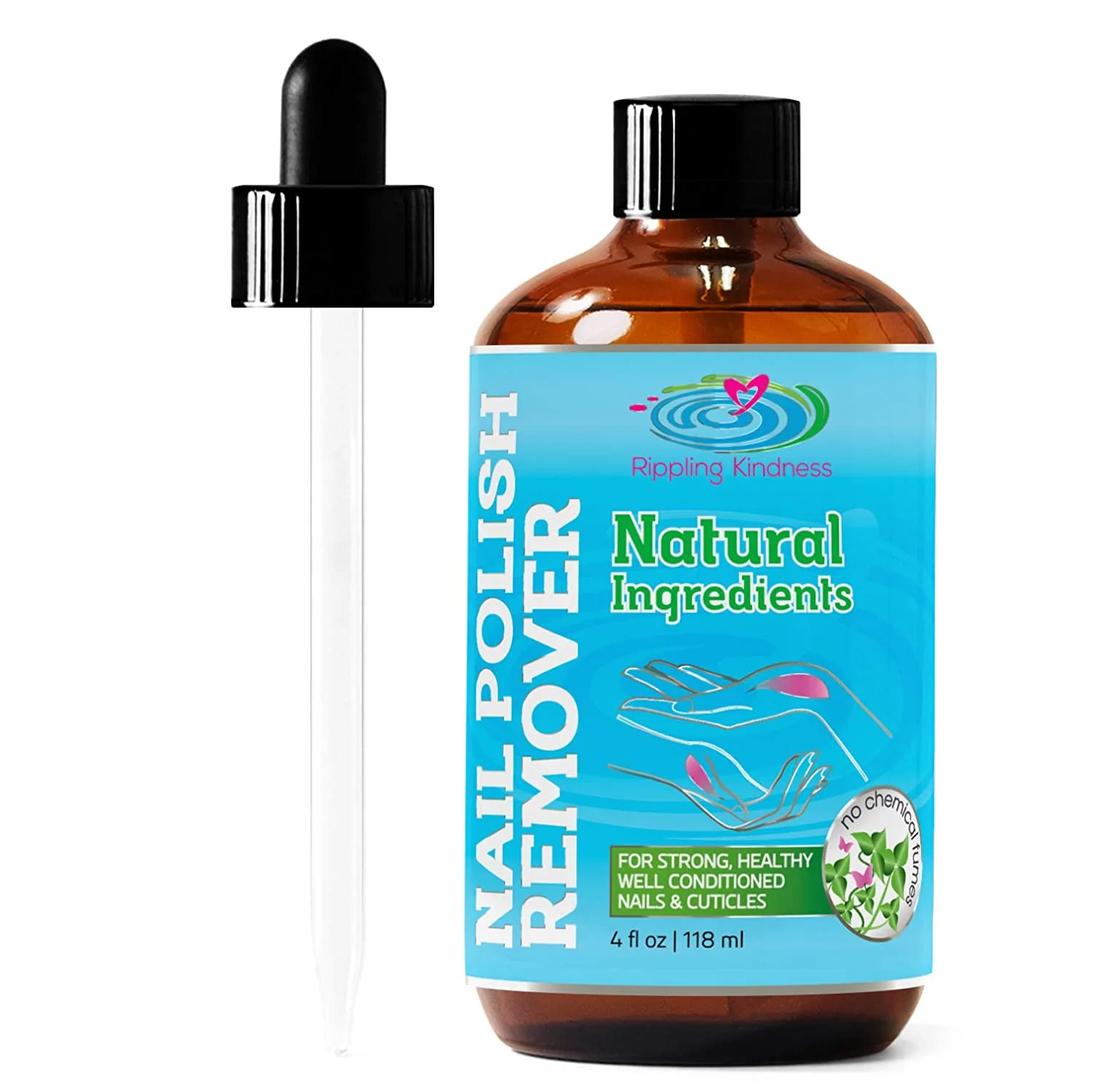 Nail Polish Remover - Natural and Plant Based - Non Acetone - Conditioner and Strengthener for Nails - Safe for Kids - no Chemicals and Non Toxic
