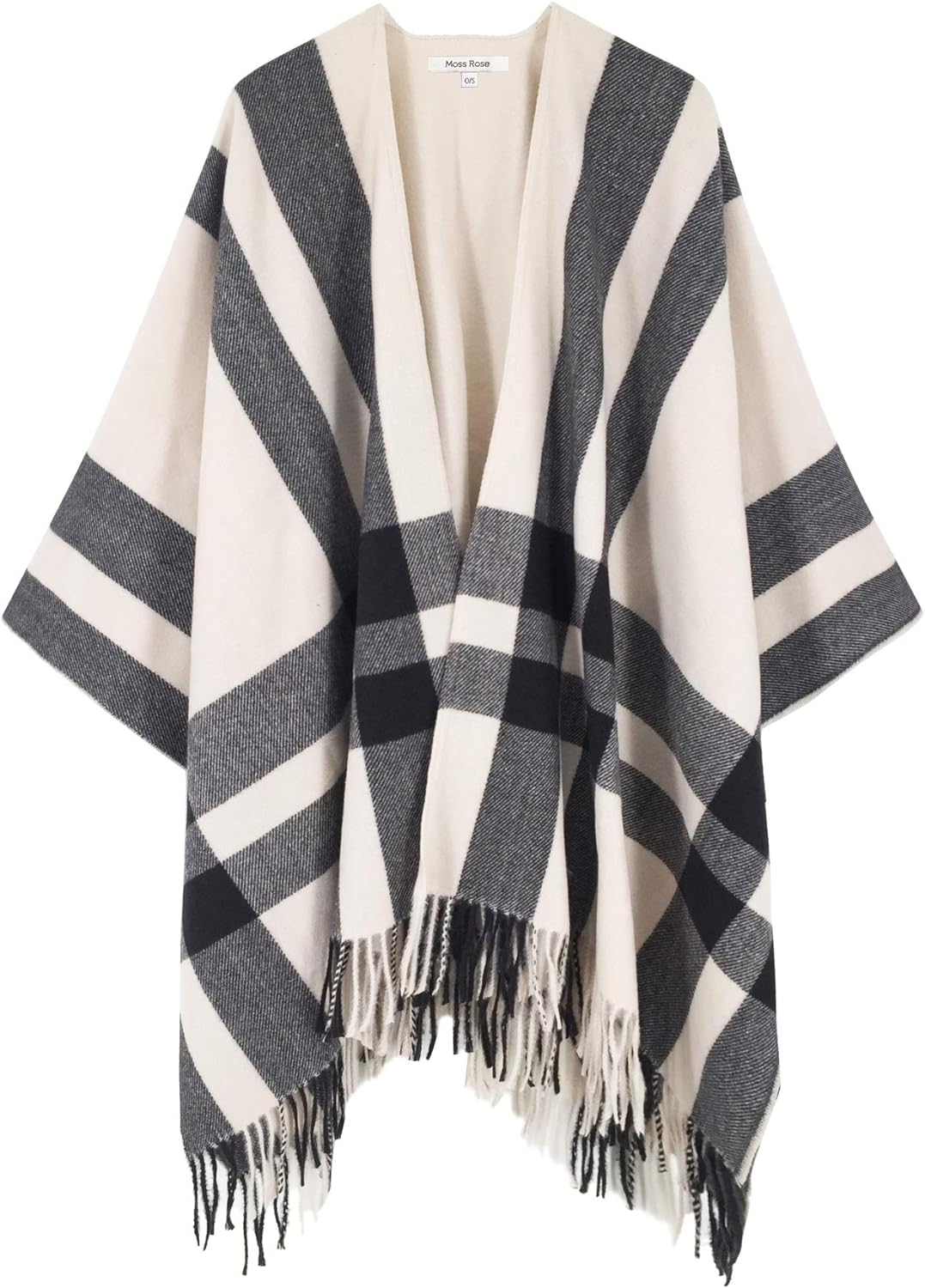 Women's Travel Plaid Shawl. Wrap Open Front Poncho Cape for Fall Winter