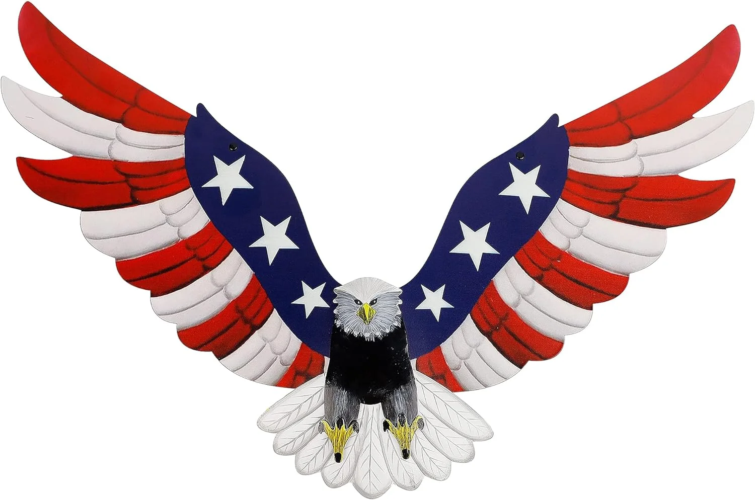 Metal Wall Art. Veterans Day Patriotic Hanging Sculpture. Large Handmade Centerpiece Independence Day 4th of July Decoration. 3 Pcs
