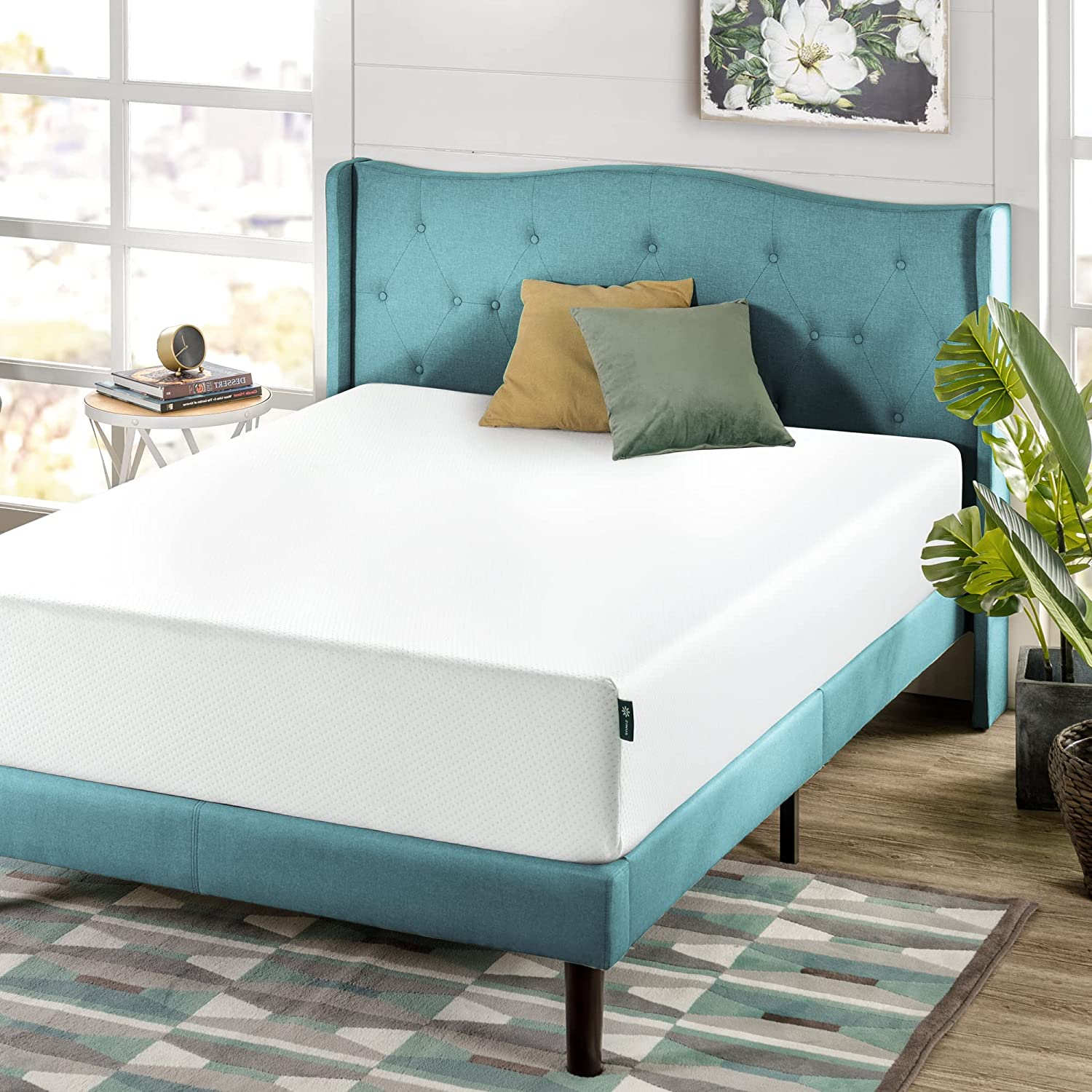 10 Inch Green Tea Memory Foam Mattress. CertiPUR-US Certified. Bed-in-a-Box. Pressure Relieving