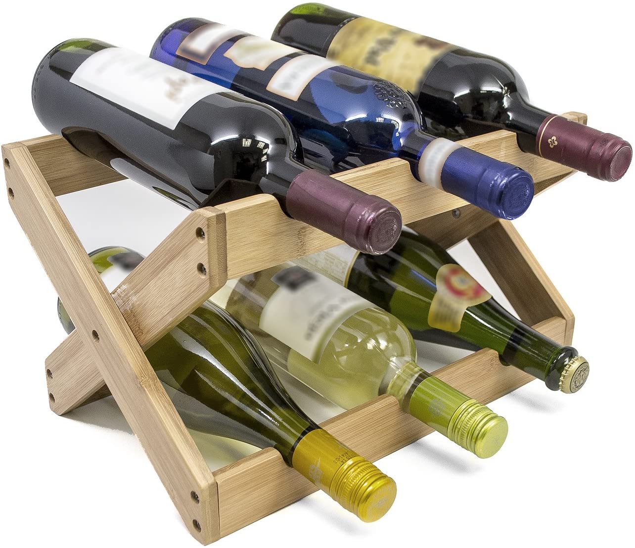 Foldable Countertop Wine Rack 6-Bottles