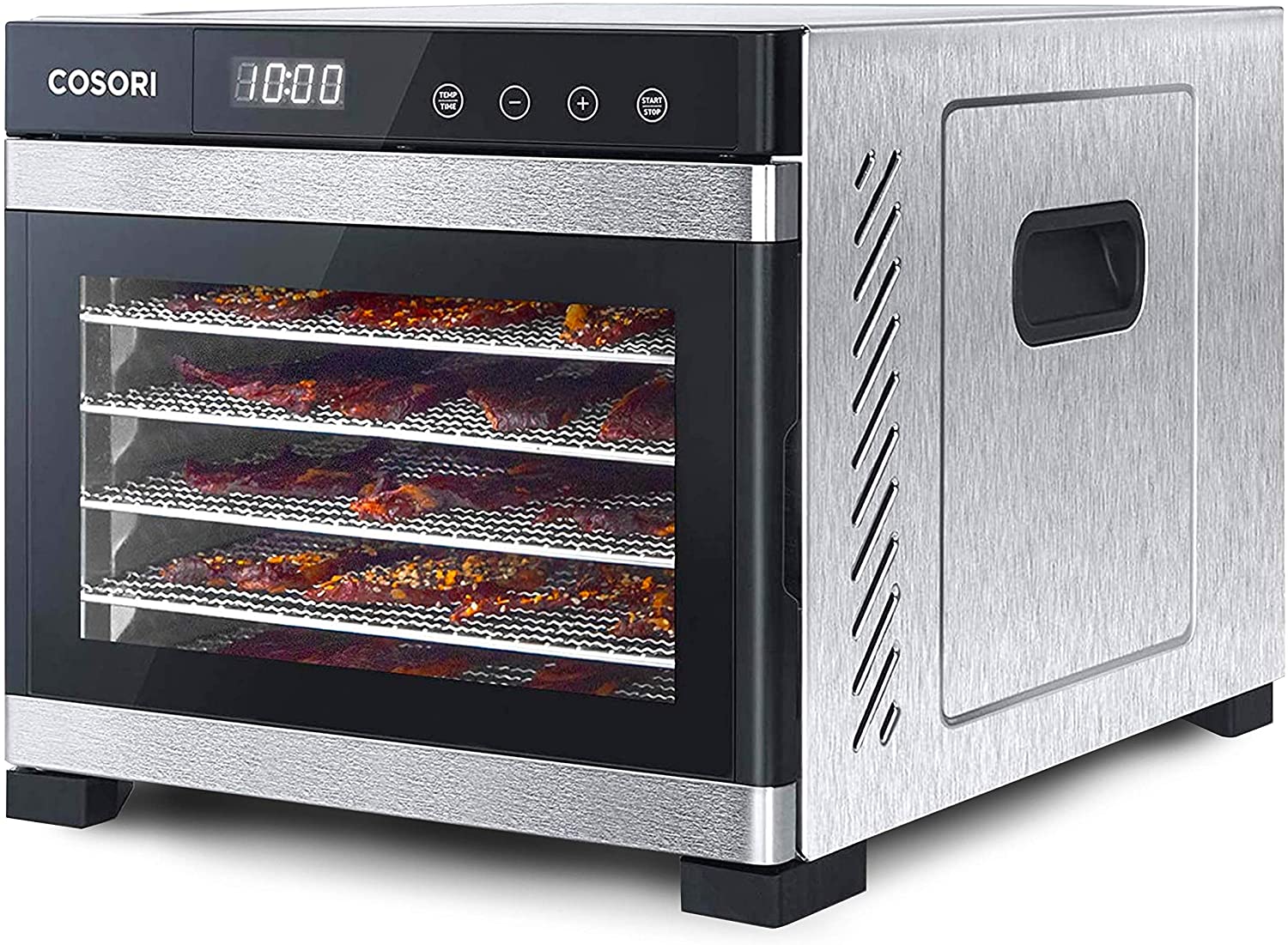 Food Dehydrator. 6 Stainless Steel Trays with Digital Timer and Temperature Control for Beef.Jerky.Fruit.Dog Treats.Herbs. FDA Compliant