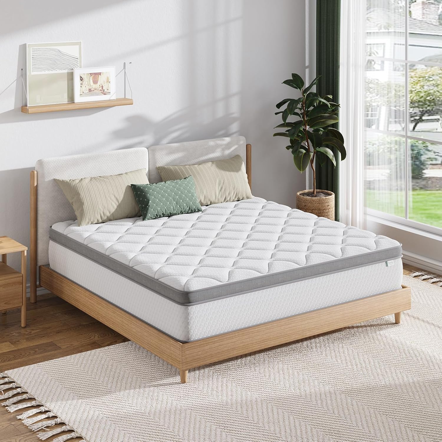 Eco-Friendly 10-Inch Full Hybrid Mattress in a Box. Pocket Innerspring Pillow Top for Motion Isolation. Pressure & Pain Relief. Medium-Firm Comfort