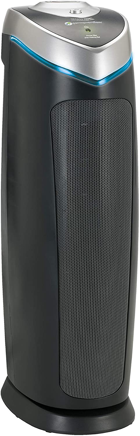 True HEPA Filter Air Purifier with UV Light Sanitizer. Eliminates Germs. Filters Allergies. Pollen. Smoke. Dust. Quiet 22 inch 4-in-1 Air Purifier