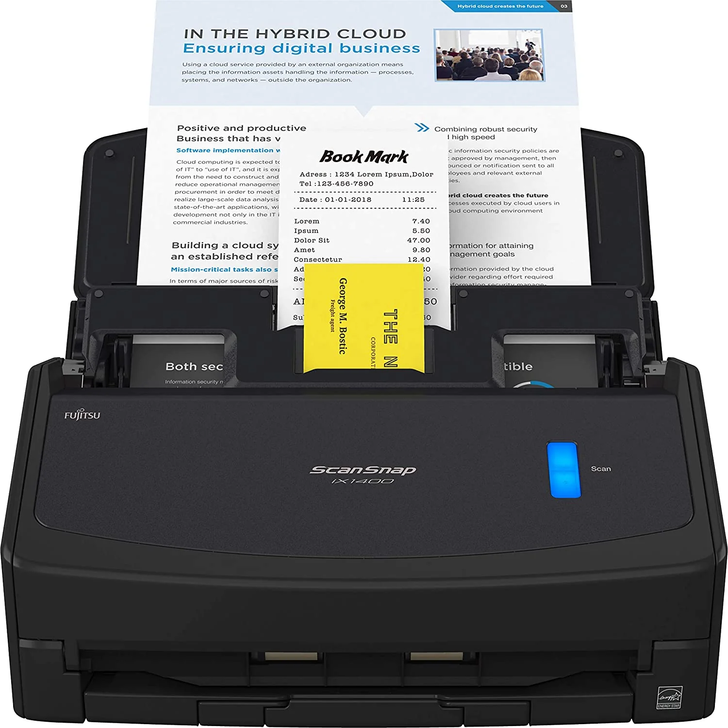 Wireless or USB High-Speed Cloud Enabled Document. Photo & Receipt Scanner with Large Touchscreen and Auto Document Feeder for Mac or PC