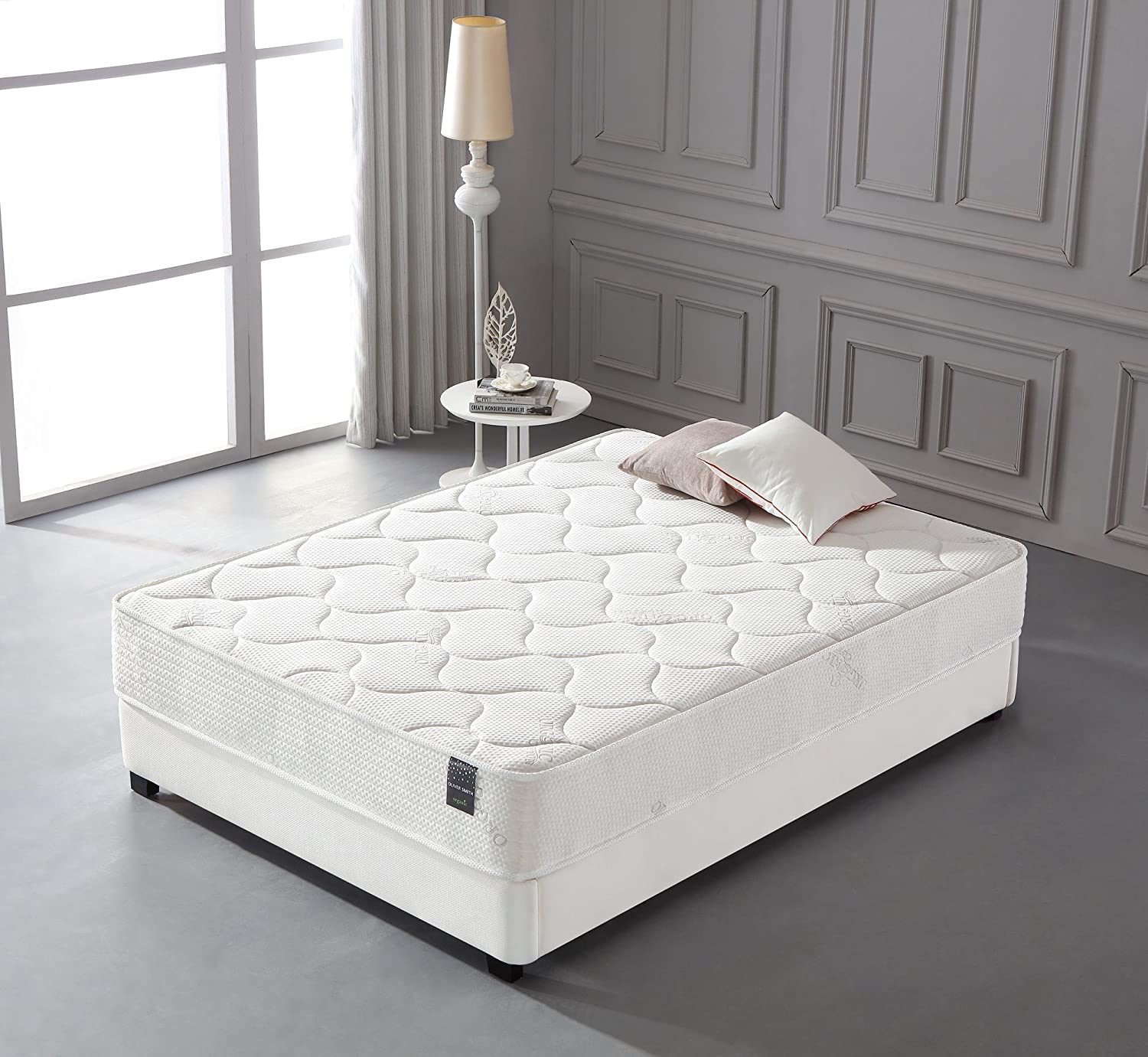 Organic Cotton Mattress. 10 Inch Comfort Firm Sleep Cool Memory Foam & Pocket Spring Mattress. Green Foam Certified