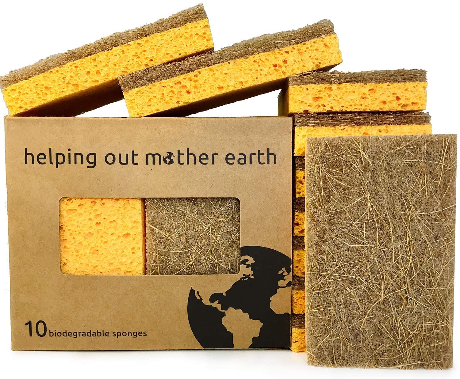 Natural Sponge 10 Pack - Eco Friendly Kitchen Sponge for Sustainable Living