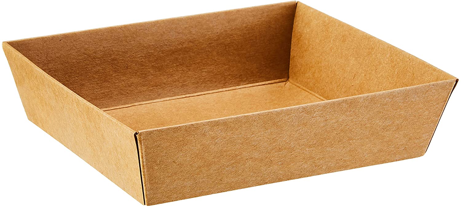 Large Paper Sushi Container. Tetra Sushi Box - Kraft Brown - 5 x 4 1/2 x 1 1/2 - 100ct Box