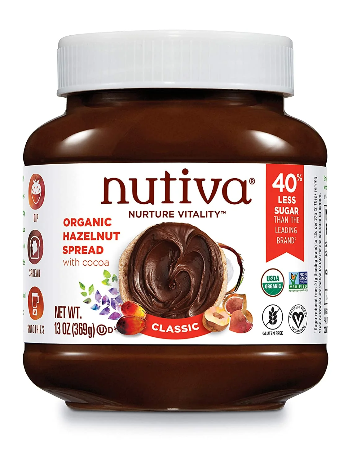 Organic. Non-GMO. Vegan Hazelnut Spread