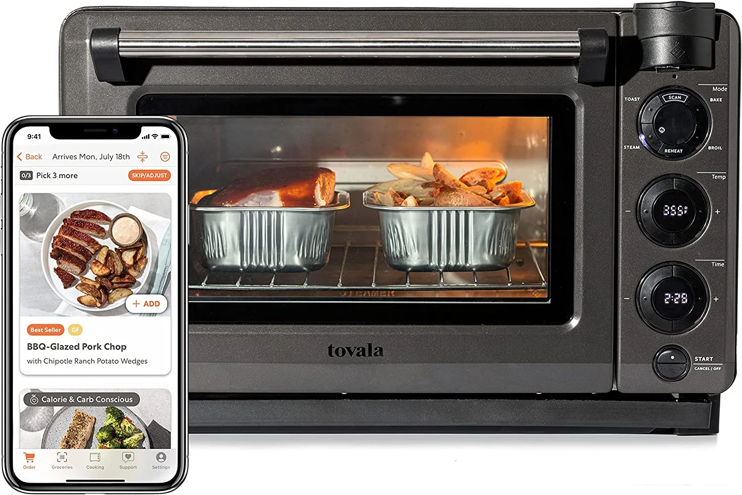 Air Fryer Oven Combo. 6-in-1 Toast. Steam. Bake. Broil. and Reheat - Smartphone Controlled