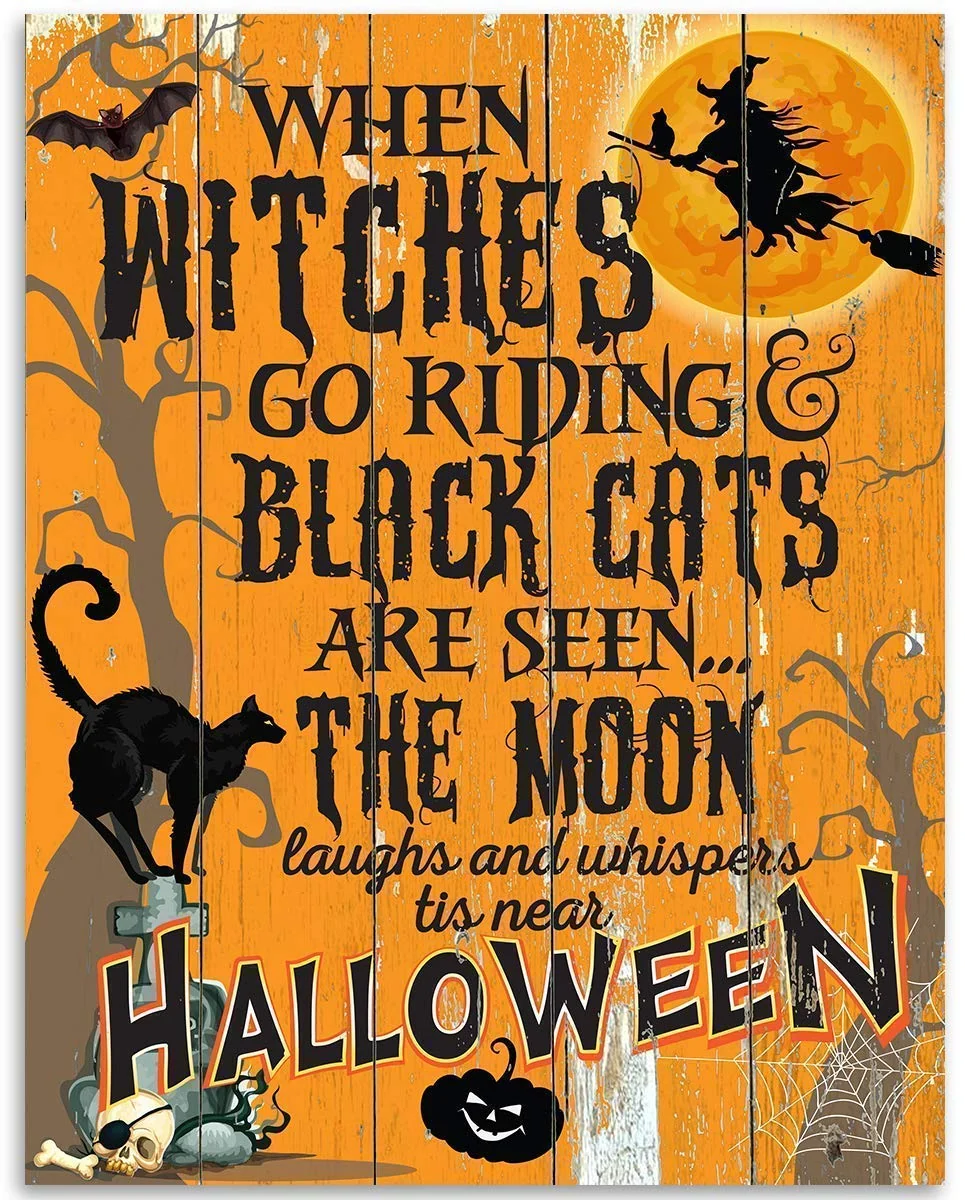 Halloween Unframed Wall Art Print Poster. 11x14. 2 Pcs