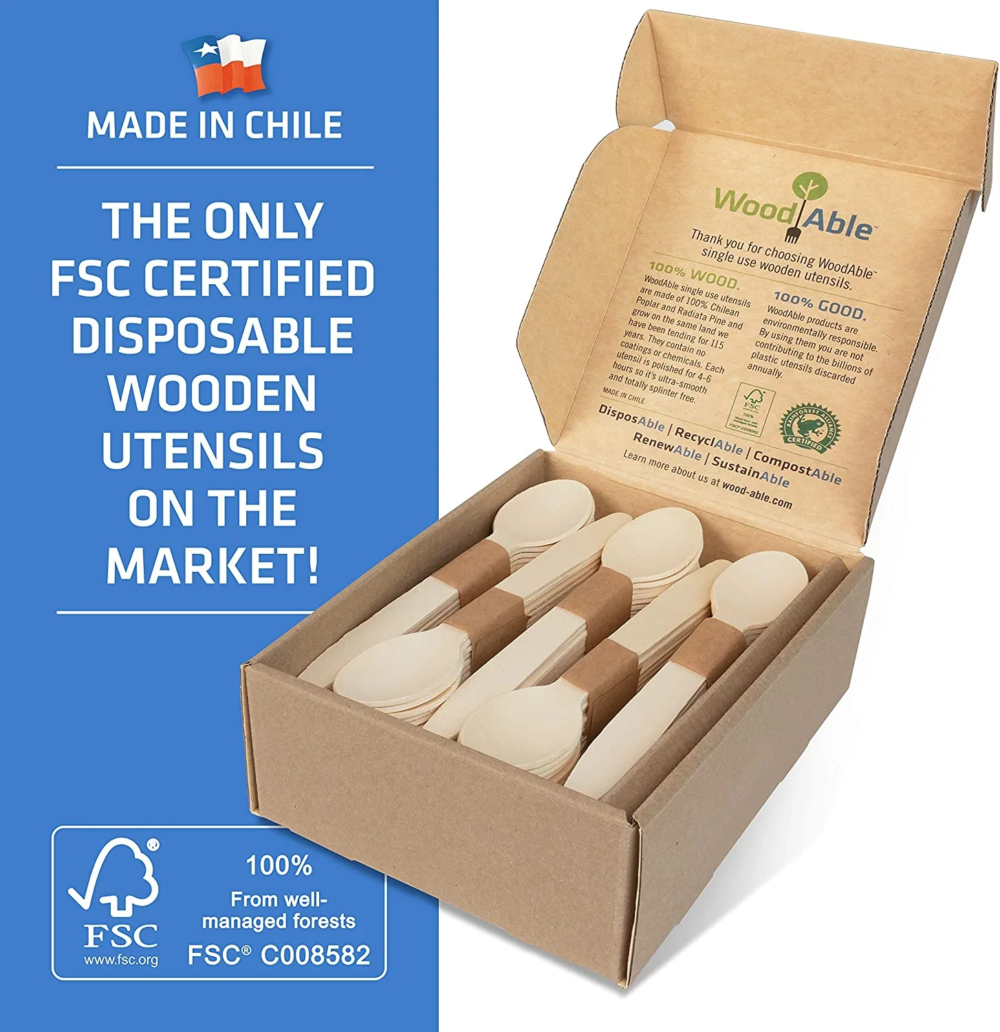 Disposable Wooden Forks. Spoons. Knives - Alternative to Plastic Cutlery - Eco Biodegradable