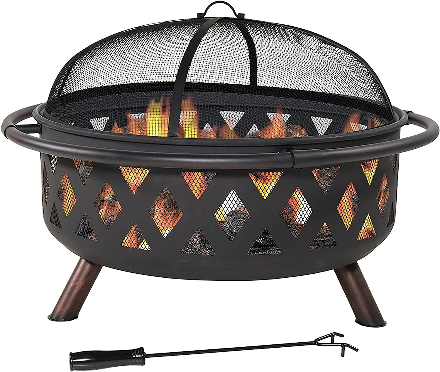 Outdoor Fire Pit. includes Spark Screen. Poker and Cover