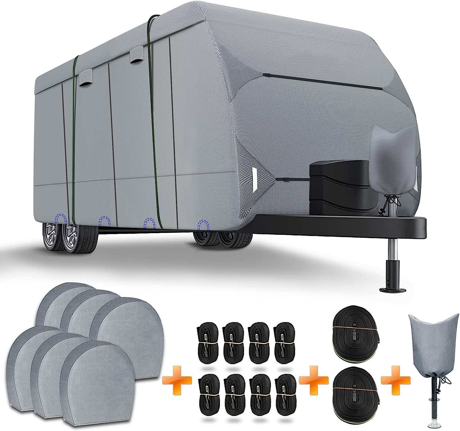 Ultimate Travel Trailer Cover - Waterproof. UV-Resistant. with Storage & Tire Covers