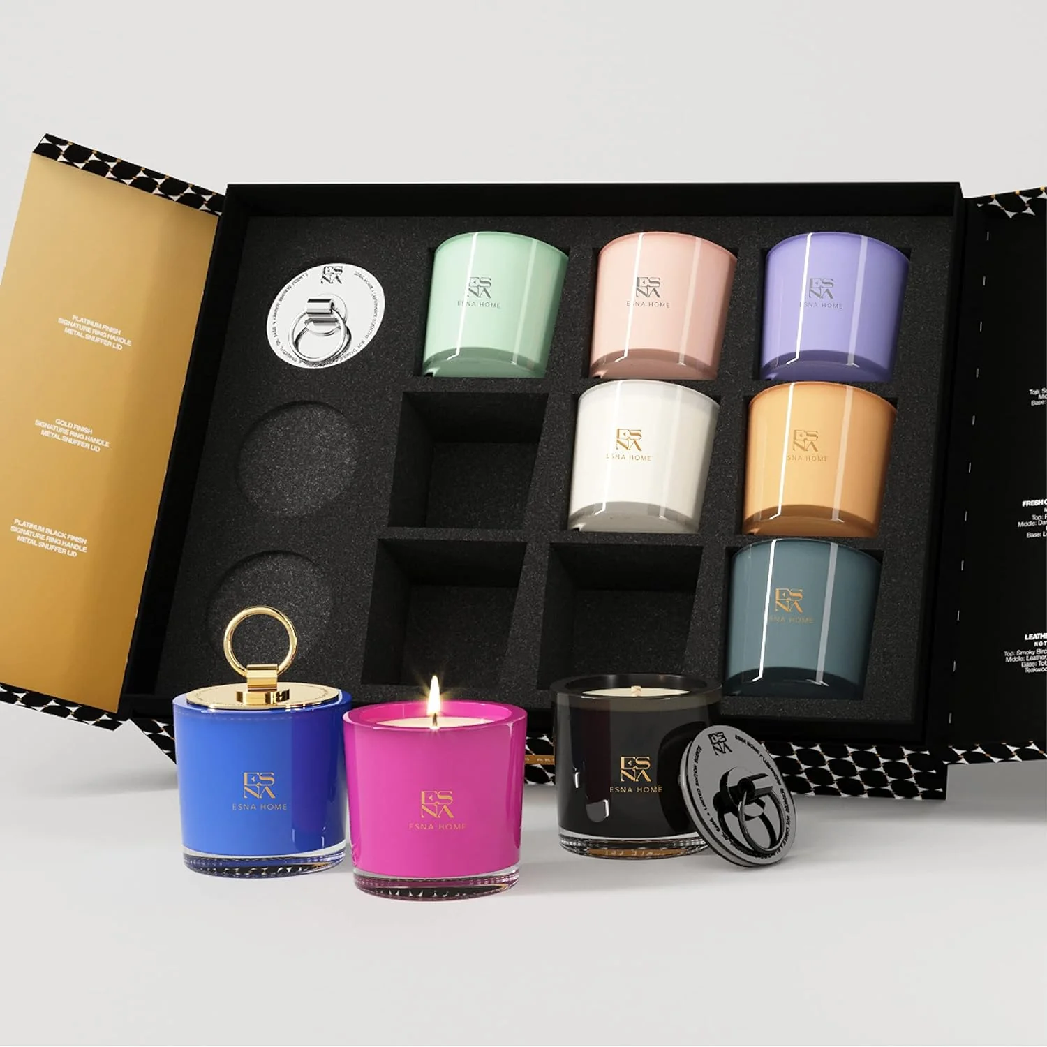 Aromatherapy Scented Candle Gift Set in Gift Box. All Natural Essential Oil Infused Soy Candle