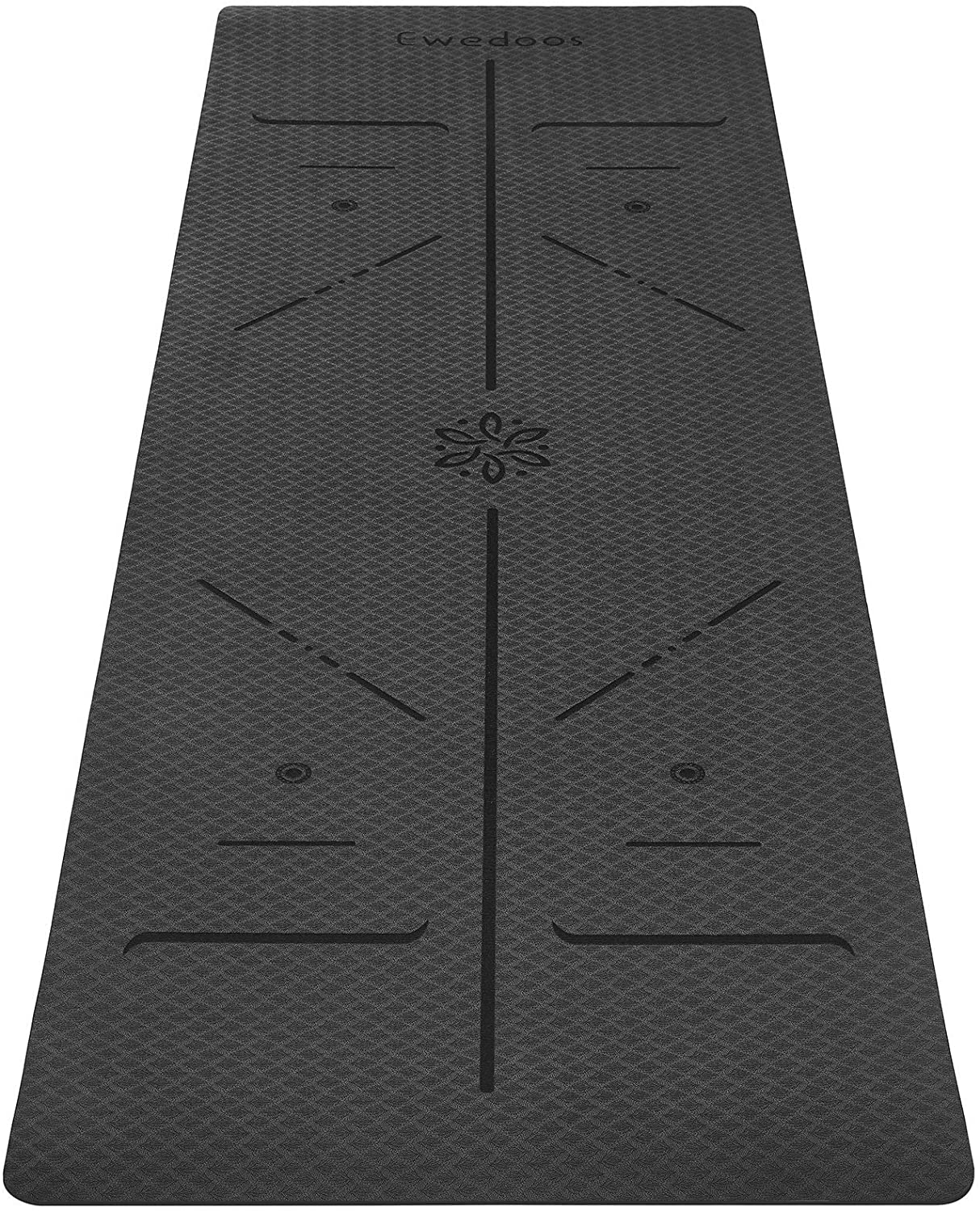 Eco Friendly Yoga Mat with Alignment Lines. ¼-Inch Thick Perfect for Yoga. Pilates and Fitness