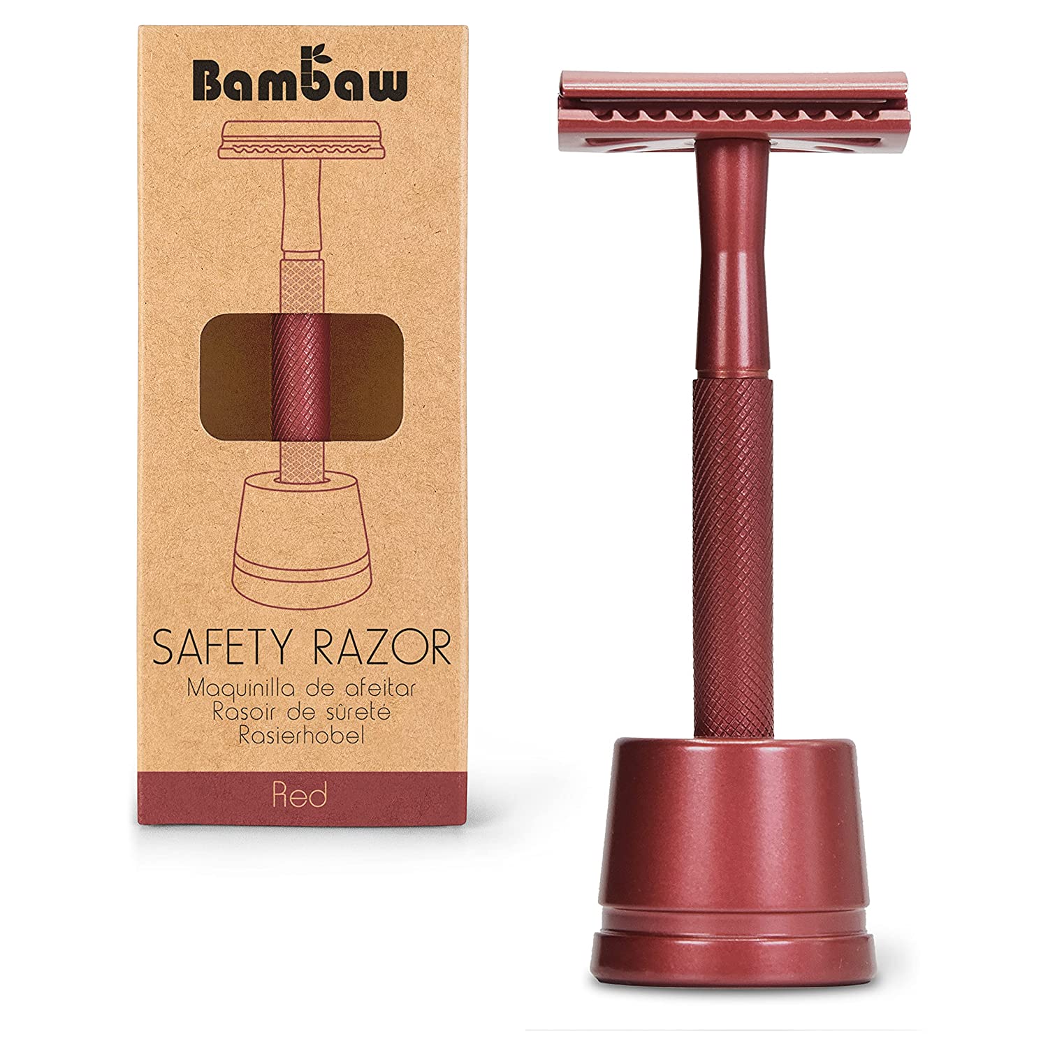 Black Safety Metal Razor for Men with Safety Razor Stand. Zero Waste Products
