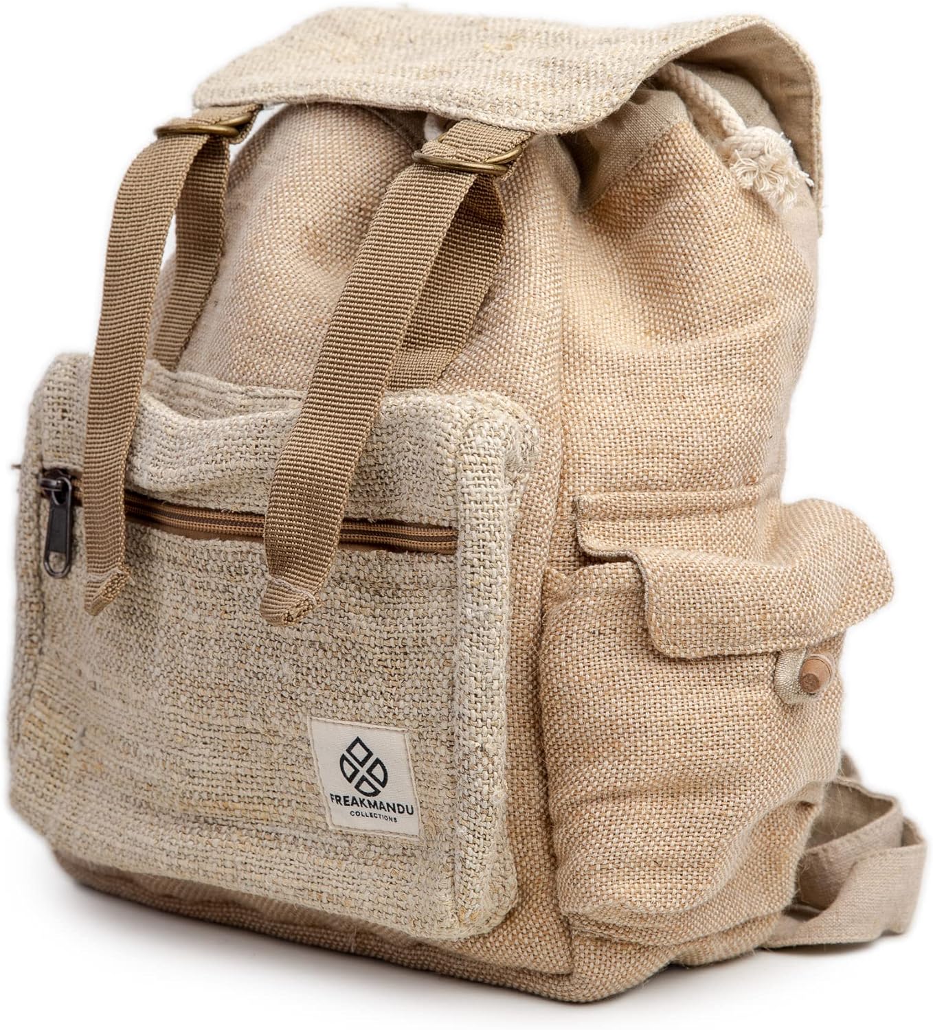 Mini Hemp Backpack Cute Functional Eco Friendly Unisex Rustic Durable Bag