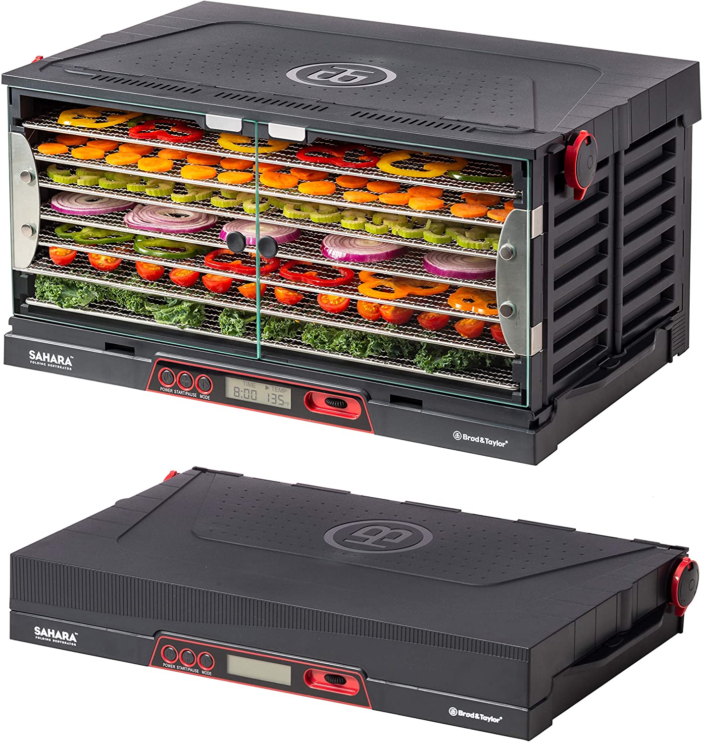 Folding Food Dehydrator. Beef Jerky. Fruit Leather. Vegetable Dryer (Stainless Steel Shelves)