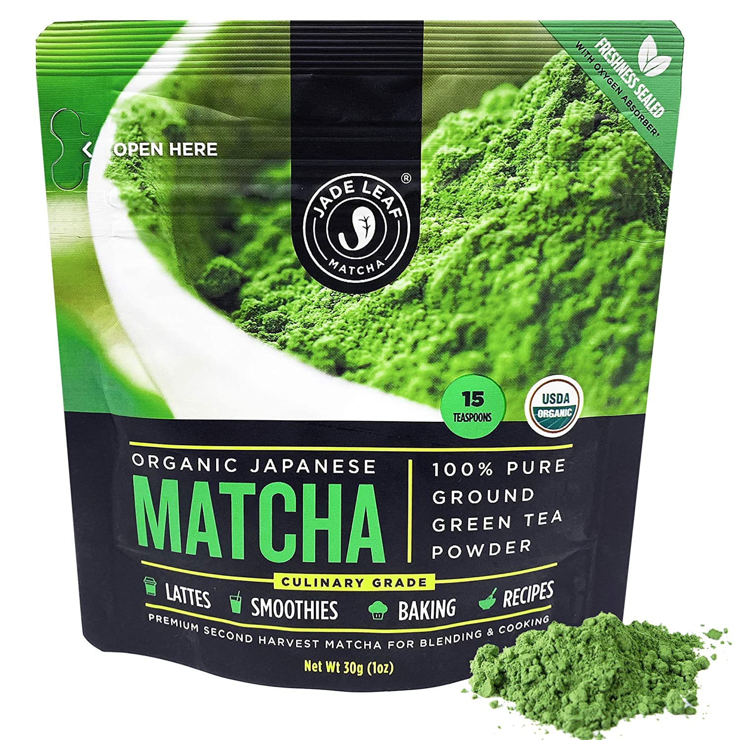 Matcha Green Tea Powder - Organic. Authentic Japanese Origin - Culinary Grade