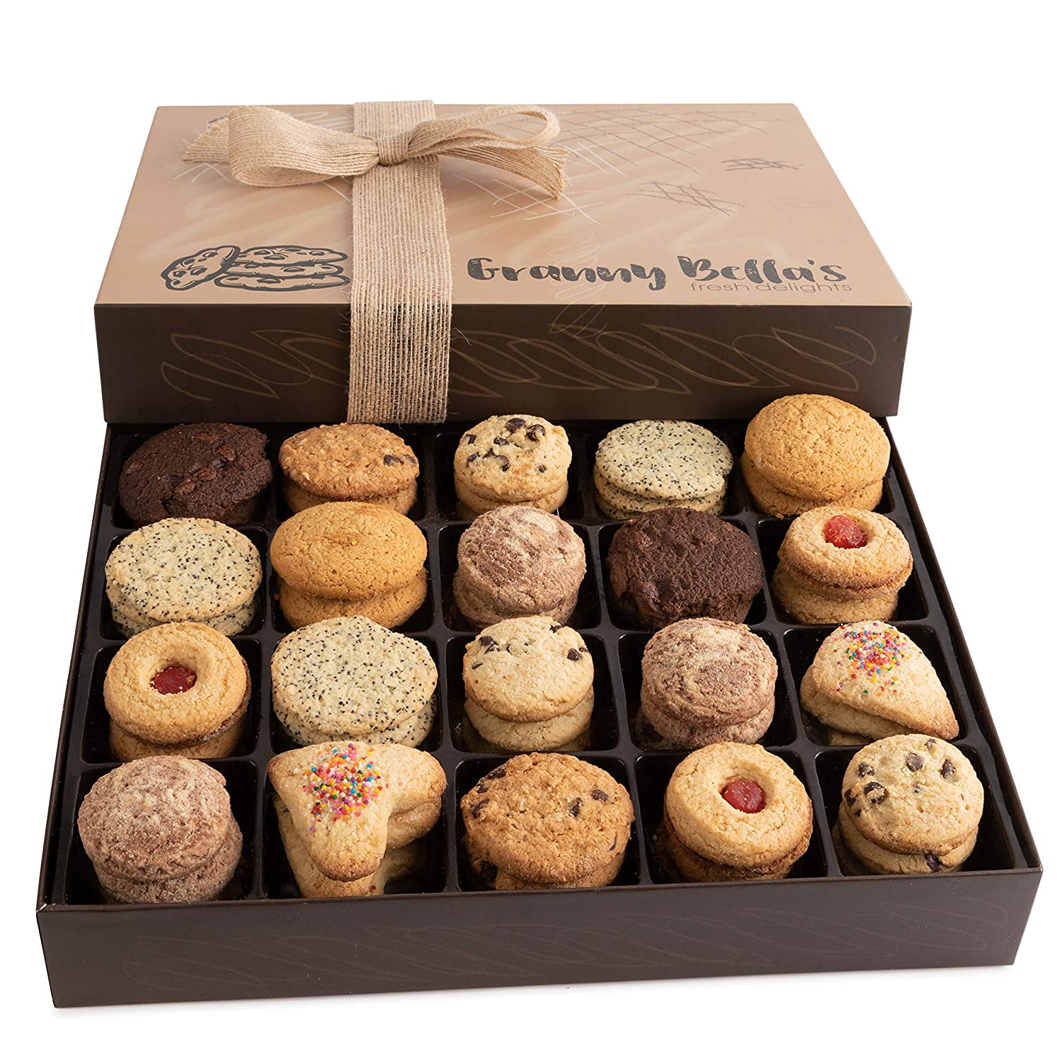 Cookie Gift Baskets. 52 Gourmet Cookies. Christmas Family Holiday Thanksgiving Assorted Food Gifts
