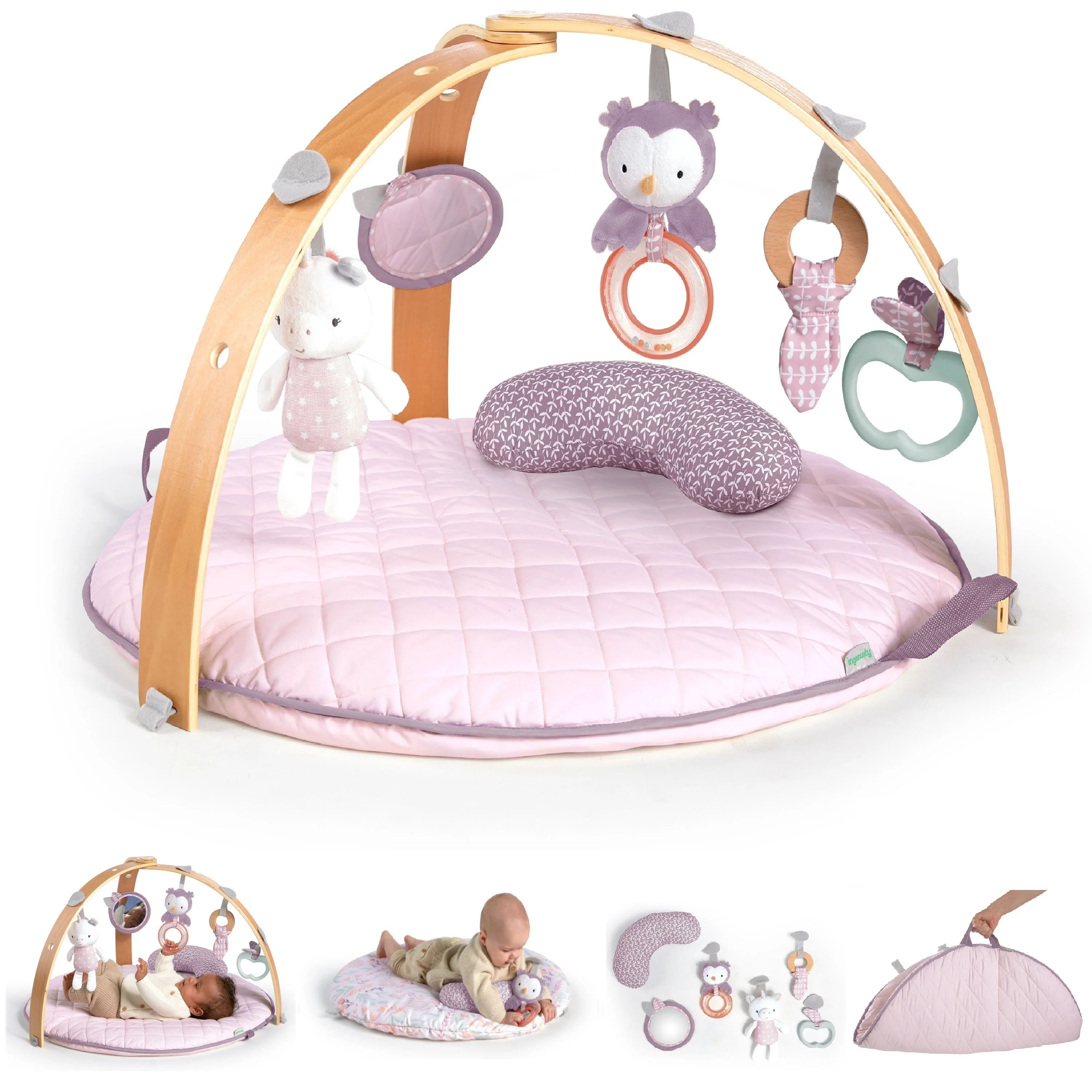 Duvet Activity Baby Play Gym with Self-Storage. Machine Washable Mat